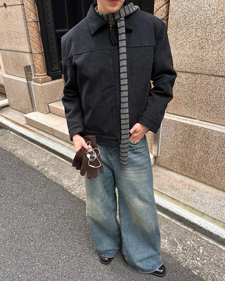 Suede-colored quilted jacket