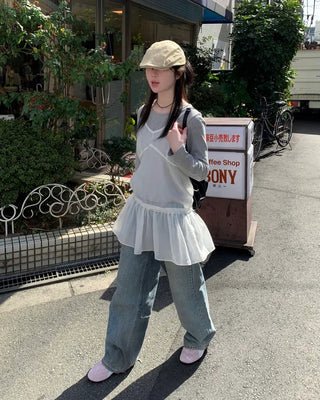 See-through camisole shirred dress