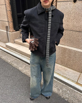 Suede-colored quilted jacket