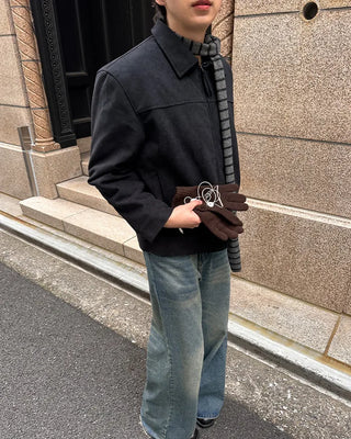 Suede-colored quilted jacket