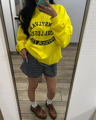 Checked drawstring waist shorts