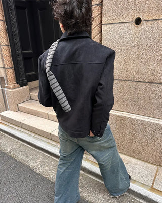 Suede-colored quilted jacket