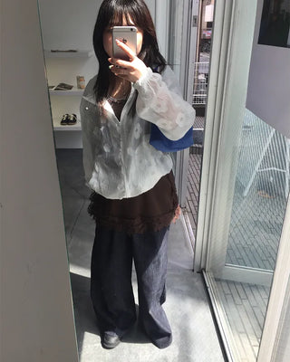 Flower Patch Jacquard Sheer Windbreaker