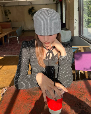 Polka dot long-sleeved T-shirt