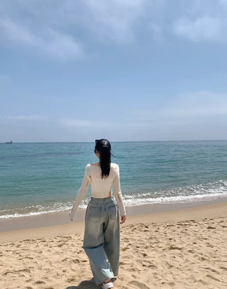 Summer distressed boat neck cropped knit (5 colors)