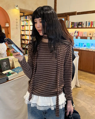 Striped scarf T-shirt
