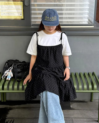 Polka Dot Frill Camisole Dress