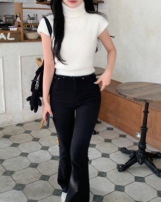 Angora turtleneck knit