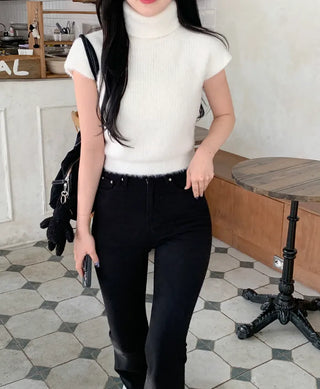 Angora turtleneck knit