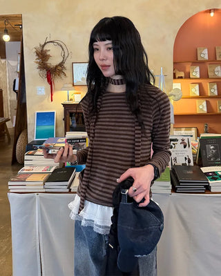 Striped scarf T-shirt