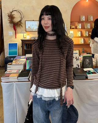 Striped scarf T-shirt