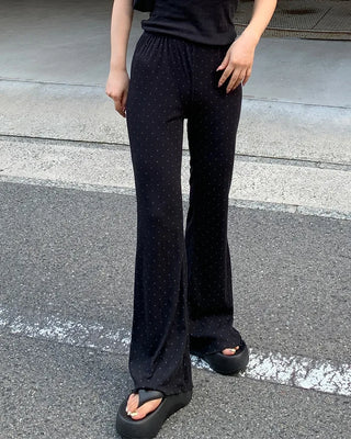 Dot Slim Feed Bootcut Pants