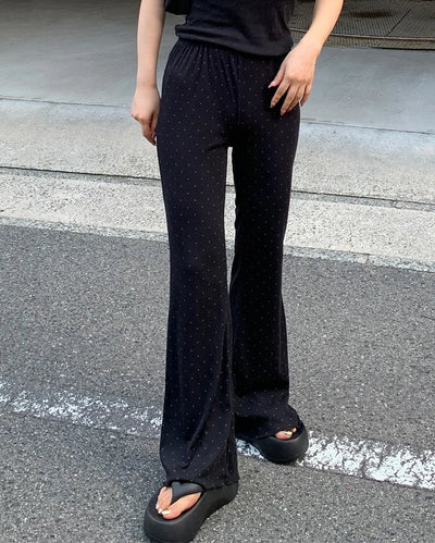 Dot Slim Feed Bootcut Pants