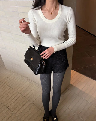Gold button shoulder bag