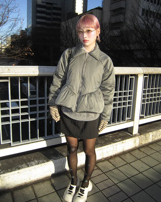 Padded Zip Peplum Jacket