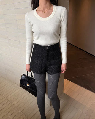 Gold button shoulder bag