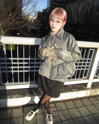 Padded Zip Peplum Jacket