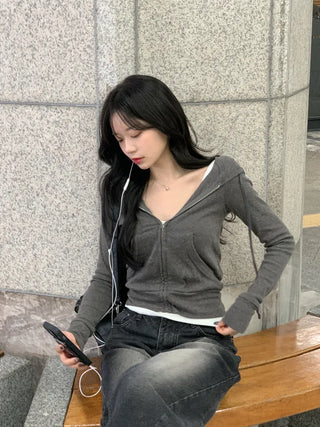 Slim Rib Hoodie