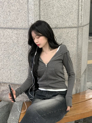 Slim Rib Hoodie