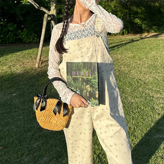 Lace sheer long-sleeved T-shirt