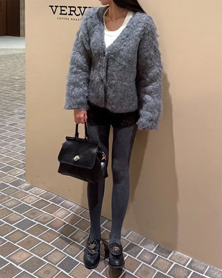 Gold button shoulder bag