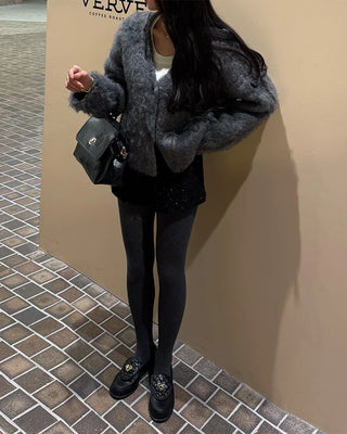 Gold button shoulder bag
