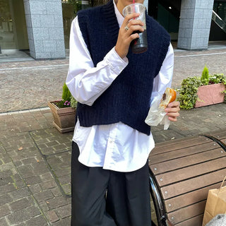 Asymmetrical Oversized Knit Vest