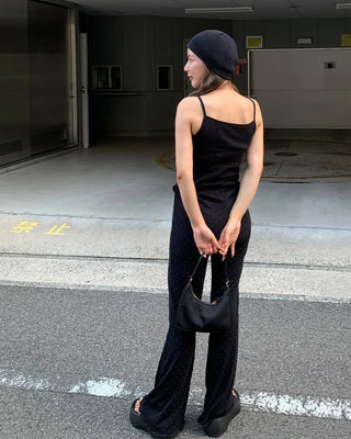 Dot Slim Feed Bootcut Pants