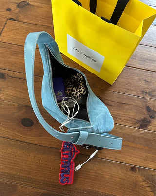 Suede Moon Belt Shoulder Bag