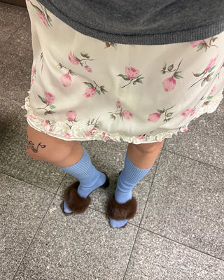 Simple summer ribbed knee-high socks