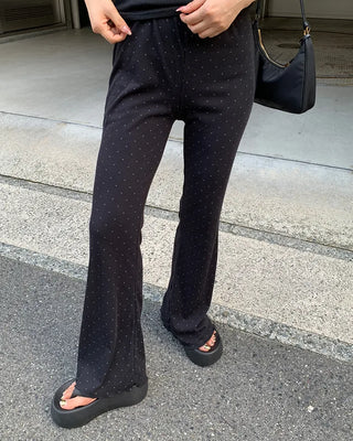 Dot Slim Feed Bootcut Pants