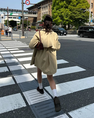 Stand Collar Flare Zip Half Coat