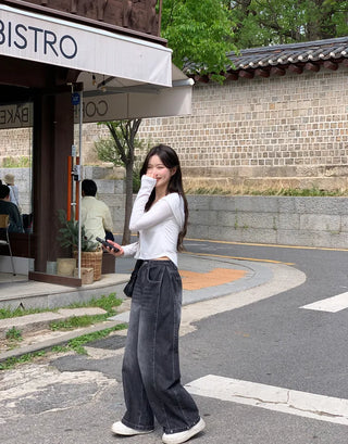 Snap wide pants