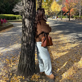 Boa fur quilted short coat