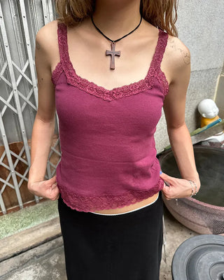 Hexagon Lace Neck Camisole