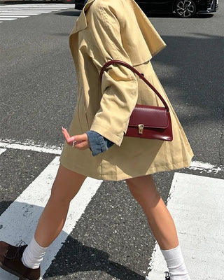 Stand Collar Flare Zip Half Coat