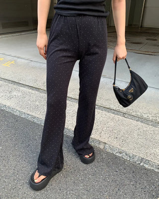 Dot Slim Feed Bootcut Pants