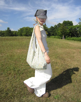 Hip Wing Stitch Summer Balloon Cotton Pants