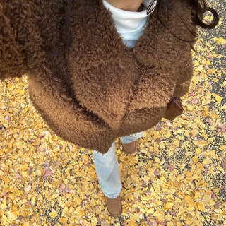 Boa fur quilted short coat