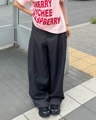 Striped wide slacks