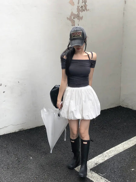Balloon mini skirt (4 colors)