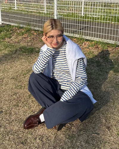 Crew neck striped T-shirt