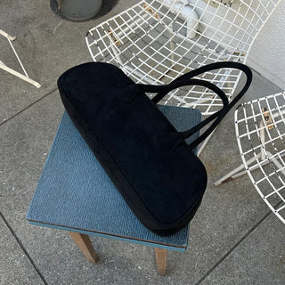Suede Baguette Shoulder Bag