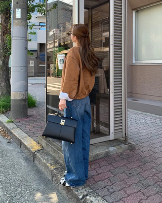 Suede round neck jacket