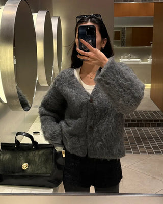 Gold button shoulder bag