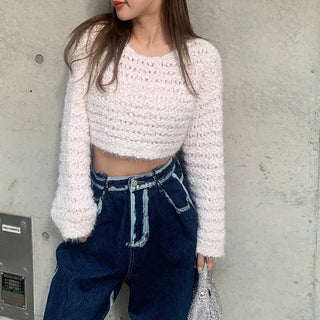 Mohair cropped knit