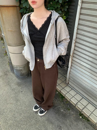 Basic Hooded Double Zip Hoodie