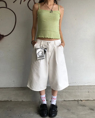 Scalloped hem cropped pointe camisole