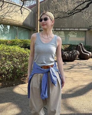 U-neck ribbed tank top