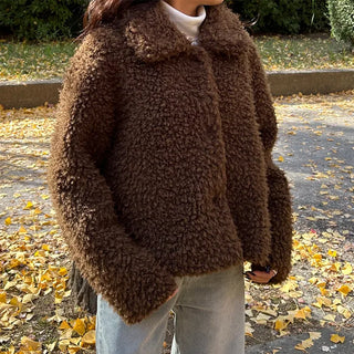 Boa fur quilted short coat